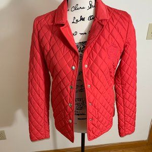 New Massimo Dutti Women Coral Quilted jacket blazer coat Size Small